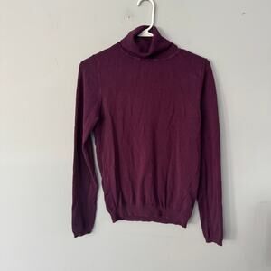 Nordstrom Rack Turtleneck Dark Purple Knit Sweater Size Medium Spandex Blend
